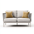 Sofás de exterior de metal y cuerda 160x78x78 cm - beige-gris - diseño moderno de 2 plazas
