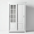 Armarios de madera 120x55x190 cm blanco - diseño clásico para dormitorio