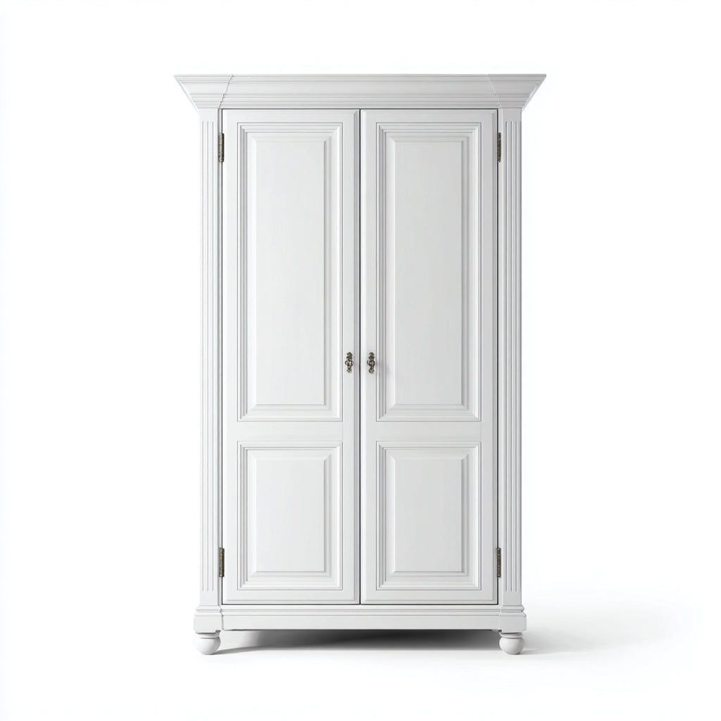 Armarios de madera 105x55x190 cm blanco - estilo clásico para dormitorio