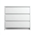 Mesitas de noche de MDF 70x40x75 cm blanco para dormitorio - diseño moderno con 3 cajones
