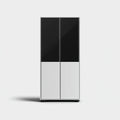 Armarios de panel brillante 80x45x180 cm blanco y negro - diseño moderno para dormitorio