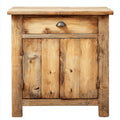 Mesitas de noche de madera 60x42x68 cm - natural - diseño rústico con 2 puertas y 1 cajón