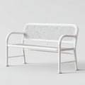 Bancos de jardín de metal 125x55x82 cm blanco para exterior - diseño moderno con reposabrazos
