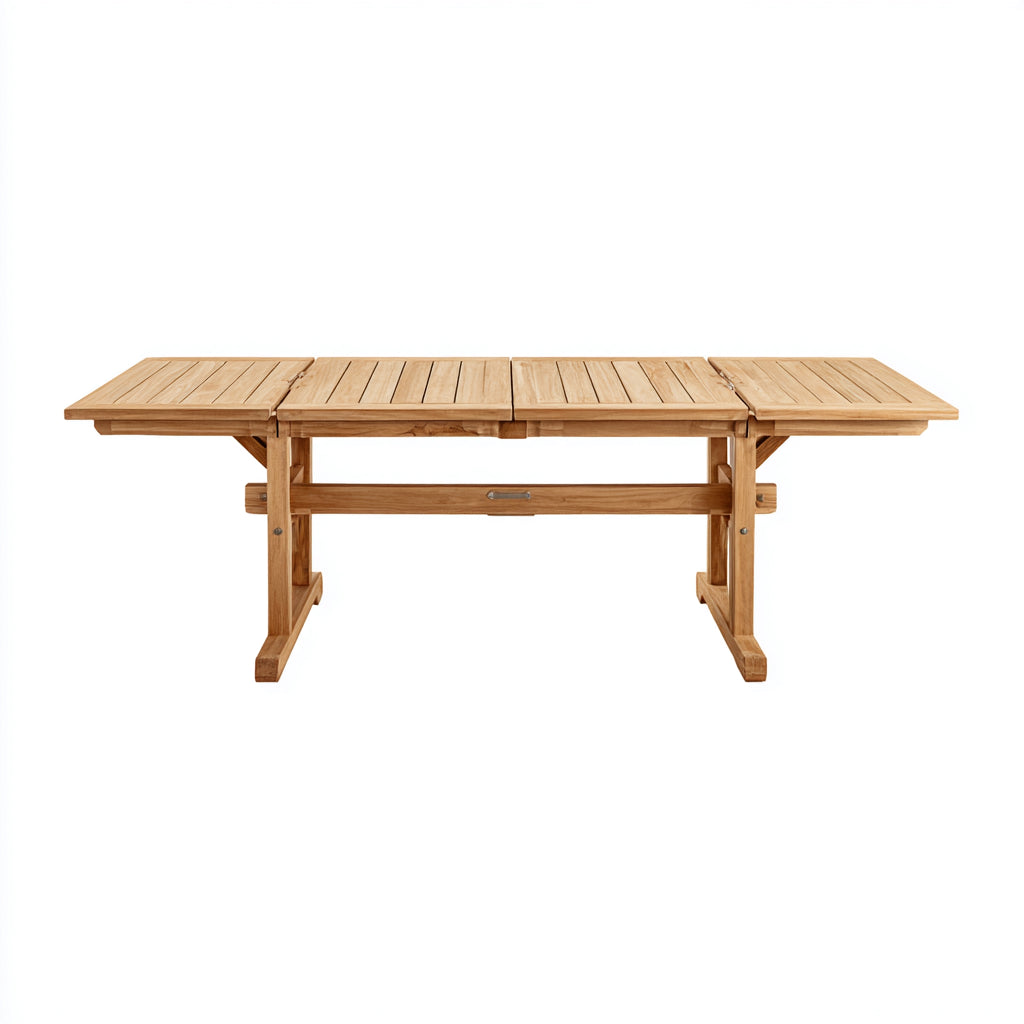 Mesas de jardín de madera 200x90x75 cm natural - diseño extensible para exterior