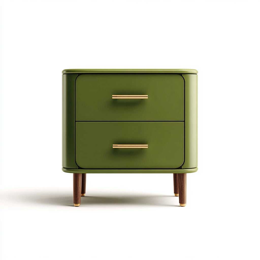 Mesitas de noche de madera 60x42x55 cm verde - diseño moderno para dormitorio