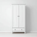 Armarios de madera 90x55x190 cm blanco diseño clásico con dos puertas y un cajón