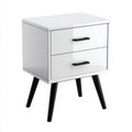 Mesitas de noche de madera 45x40x55 cm blanco-negro diseño moderno con dos cajones