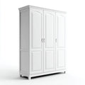 Armarios de madera 150x60x200 cm blanco diseño clásico con tres puertas