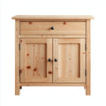 Mesitas de noche de madera 60x40x65 cm madera natural para dormitorio - diseño rústico con 2 puertas y 1 cajón