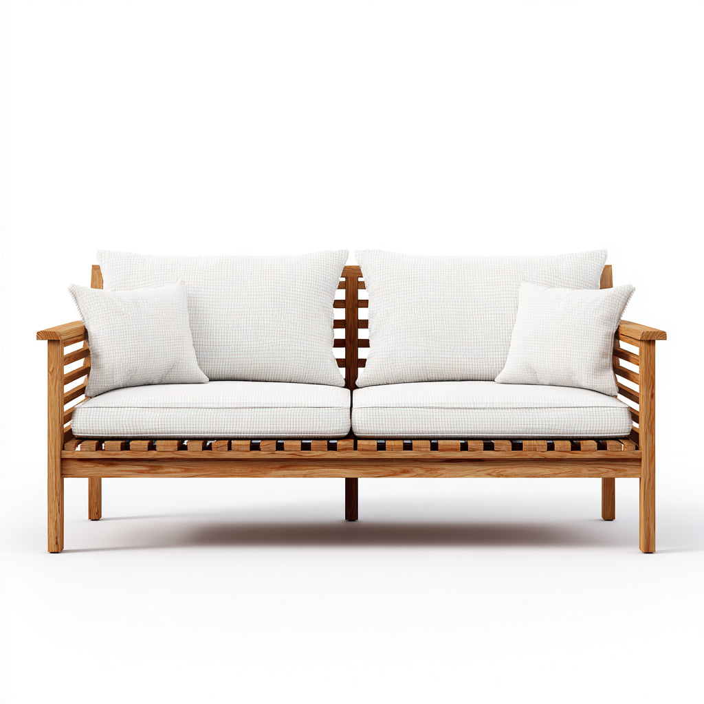 Sofás de exterior madera 2 plazas 160x80x75 cm natural - moderno y resistente para jardín