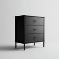 Mesitas de noche de madera 55x40x65 cm - negro - diseño moderno con 3 cajones