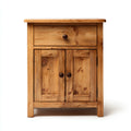 Mesitas de noche de madera 55x40x65 cm madera natural para dormitorio - diseño rústico con 2 puertas y 1 cajón