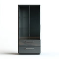 Vitrinas de vidrio y panel brillante 75x38x170 cm gris oscuro - diseño moderno para salón
