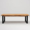 Bancos de jardín de madera y metal 150x40x45 cm marrón-negro diseño industrial