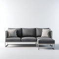 Sofás de exterior de metal y tejido 230x150x78 cm gris y plateado - diseño modular para jardín