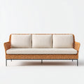Sofás de exterior sofá de ratán 220x85x80 cm beige-marrón diseño moderno
