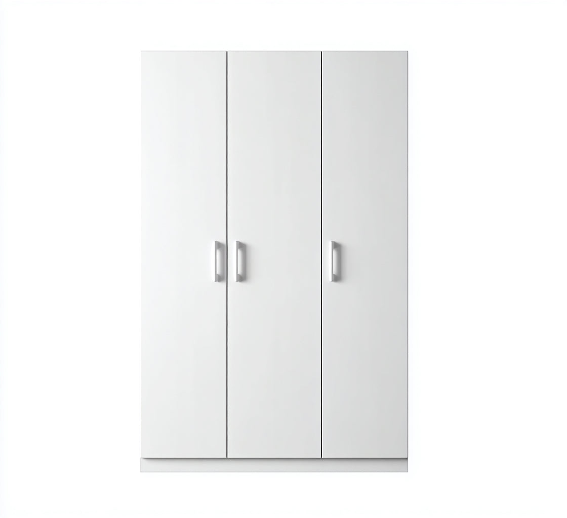 Armarios de madera 120x50x190 cm - blanco - diseño moderno con 3 puertas