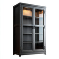 Vitrinas de metal y vidrio 90x40x160 cm - negro - diseño moderno con 2 puertas
