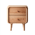 Mesitas de noche de madera 50x38x58 cm madera natural para dormitorio - diseño moderno con 2 cajones