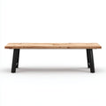 Bancos de jardín de madera y metal 160x38x45 cm - natural-negro - diseño moderno para exterior