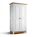 Armarios de madera 100x55x185 cm blanco y natural - diseño clásico para dormitorio