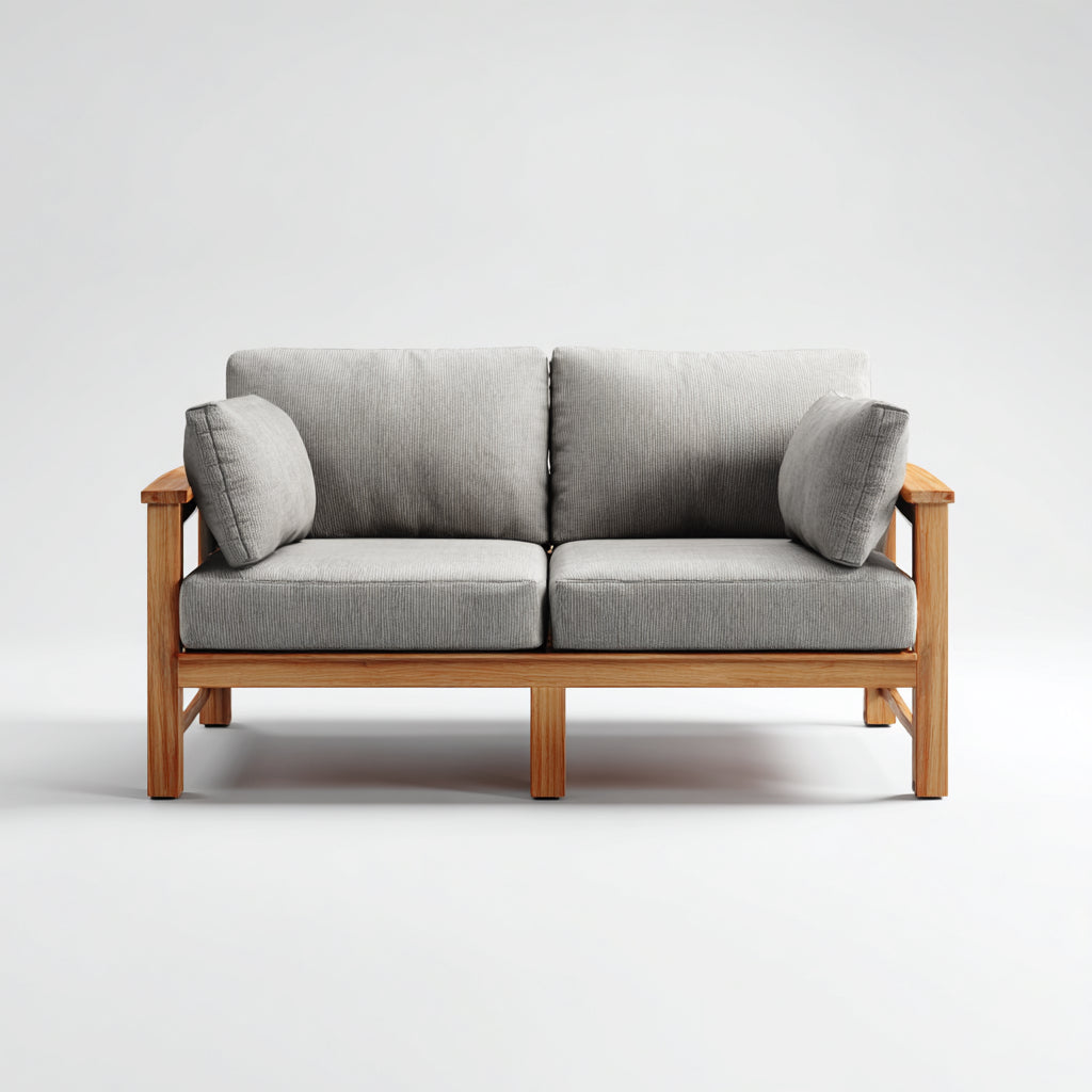 Sofás de exterior sofá de madera 150x80x78 cm gris-marrón diseño sencillo