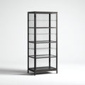 Vitrinas de metal y vidrio 80x38x180 cm negro - diseño moderno para salón