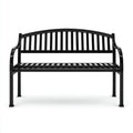 Bancos de jardín de metal 150x55x88 cm negro - diseño clásico para exterior