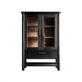 Vitrinas de madera y vidrio 85x42x145 cm negro - estilo clásico para salón