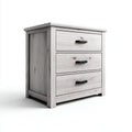 Mesitas de noche de madera 58x42x62 cm - blanco - diseño rústico con 3 cajones