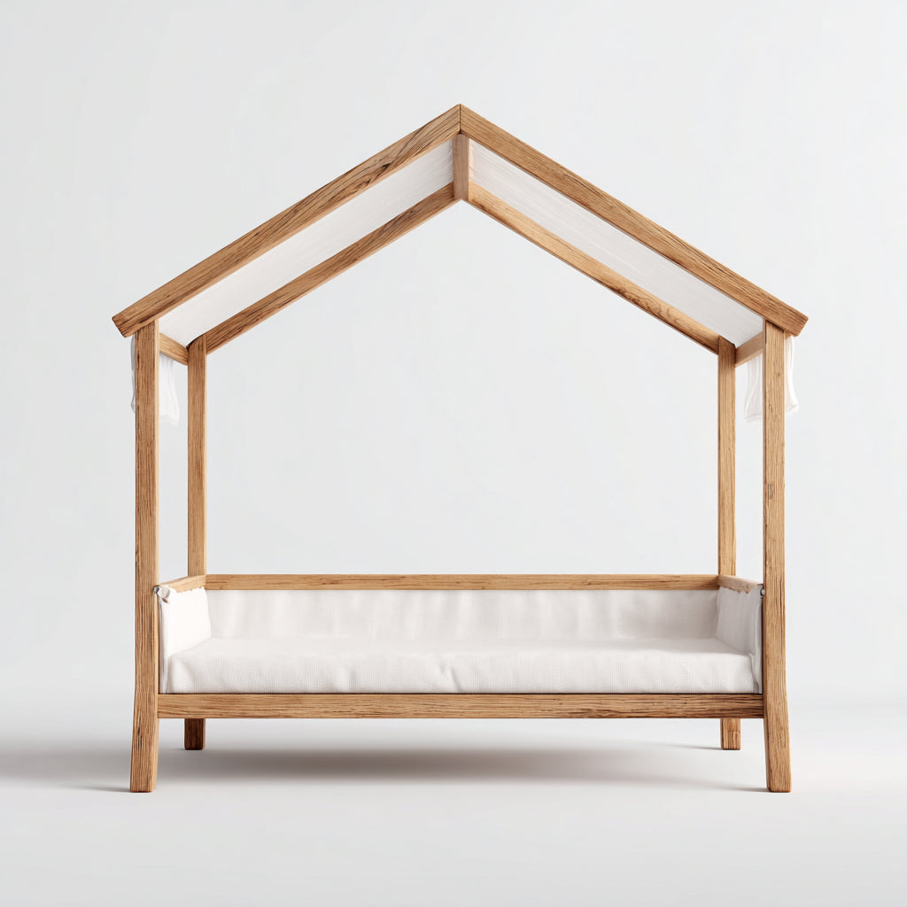 Camas infantiles de madera 200x95x165 cm natural y blanco - diseño de casa para dormitorio