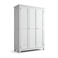 Armarios de madera 135x55x185 cm blanco - diseño clásico para dormitorio