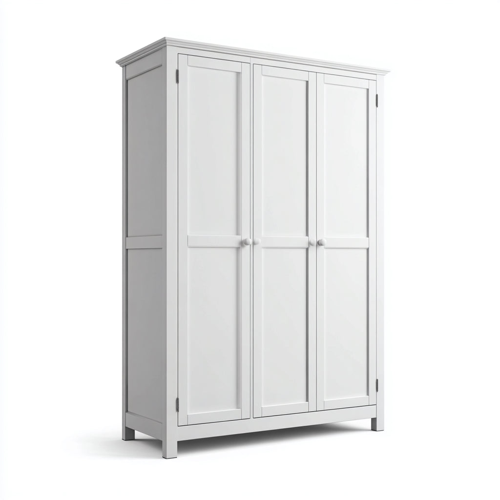 Armarios de madera 135x55x185 cm blanco - diseño clásico para dormitorio