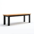 Bancos de jardín de madera y metal 180x40x45 cm - natural-negro - diseño moderno para exterior