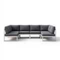 Sofás de exterior sofá modular de metal 280x200x75 cm gris-blanco diseño contemporáneo