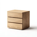 Mesitas de noche de madera 50x40x50 cm - natural - diseño moderno con 3 cajones