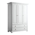 Armarios de madera 155x55x200 cm - blanco - diseño clásico con 3 puertas y 2 cajones