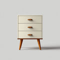 Mesitas de noche de madera 50x38x62 cm crema y natural - diseño nórdico para dormitorio